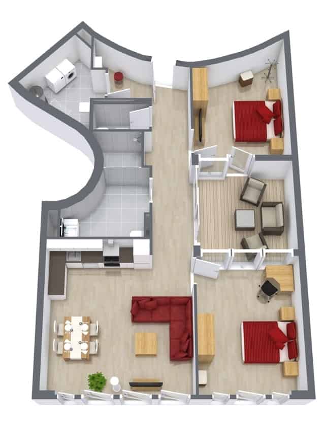 Floorplan 2-Bedroom Penthouse